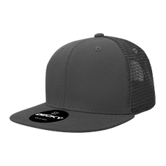 Decky 1052 6-Panel High Profile Structured Trucker Hat, Flat Bill