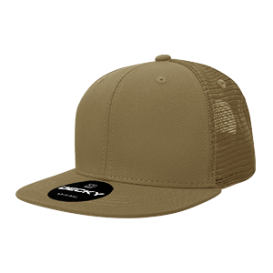 Decky 1052 6-Panel High Profile Structured Trucker Hat, Flat Bill