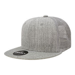 Decky 1052 6-Panel High Profile Structured Trucker Hat, Flat Bill