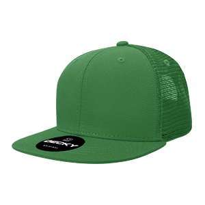 Decky 1052 6-Panel High Profile Structured Trucker Hat, Flat Bill