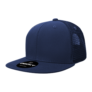 Decky 1052 6-Panel High Profile Structured Trucker Hat, Flat Bill
