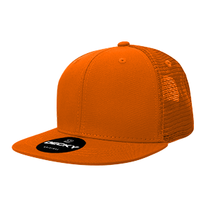 Decky 1052 6-Panel High Profile Structured Trucker Hat, Flat Bill