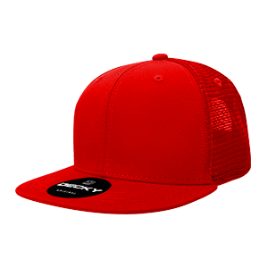 Decky 1052 6-Panel High Profile Structured Trucker Hat, Flat Bill