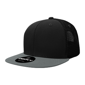 Decky 1052 6-Panel High Profile Structured Trucker Hat, Flat Bill
