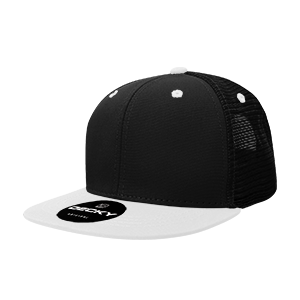 Decky 1052 6-Panel High Profile Structured Trucker Hat, Flat Bill