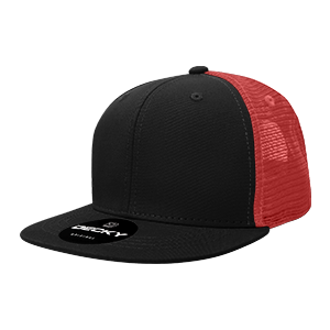 Decky 1052 6-Panel High Profile Structured Trucker Hat, Flat Bill