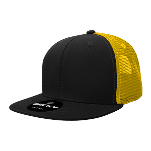 Decky 1052 6-Panel High Profile Structured Trucker Hat, Flat Bill