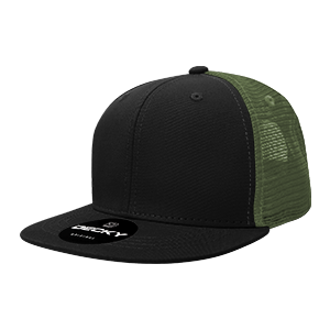 Decky 1052 6-Panel High Profile Structured Trucker Hat, Flat Bill