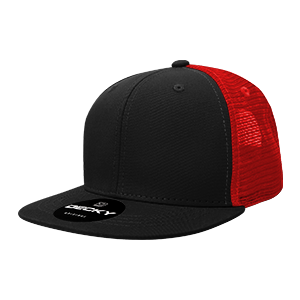 Decky 1052 6-Panel High Profile Structured Trucker Hat, Flat Bill