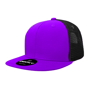 Decky 1052 6-Panel High Profile Structured Trucker Hat, Flat Bill