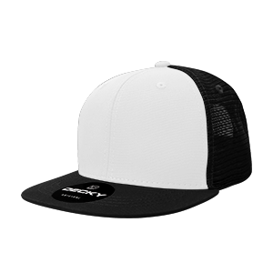 Decky 1052 6-Panel High Profile Structured Trucker Hat, Flat Bill