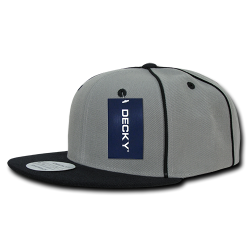 DECKY 1078 6-Panel High Profile Structured Piped Snapback Hat