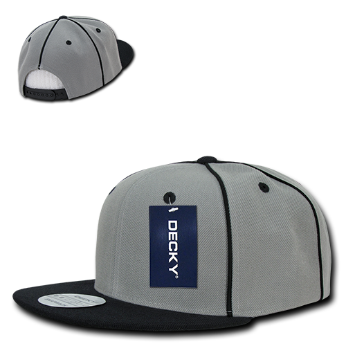 DECKY 1078 6-Panel High Profile Structured Piped Snapback Hat