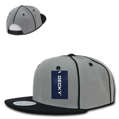 DECKY 1078 6-Panel High Profile Structured Piped Snapback Hat