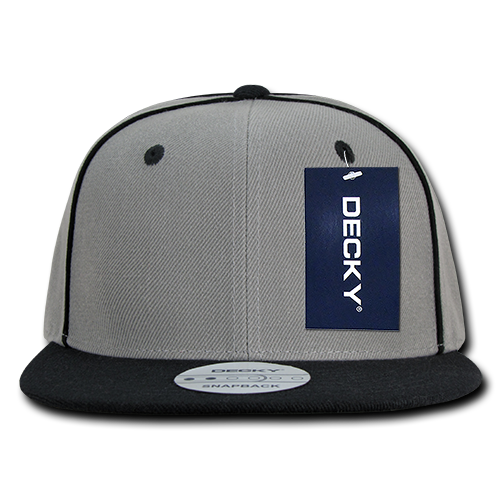 DECKY 1078 6-Panel High Profile Structured Piped Snapback Hat