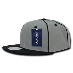 DECKY 1078 6-Panel High Profile Structured Piped Snapback Hat