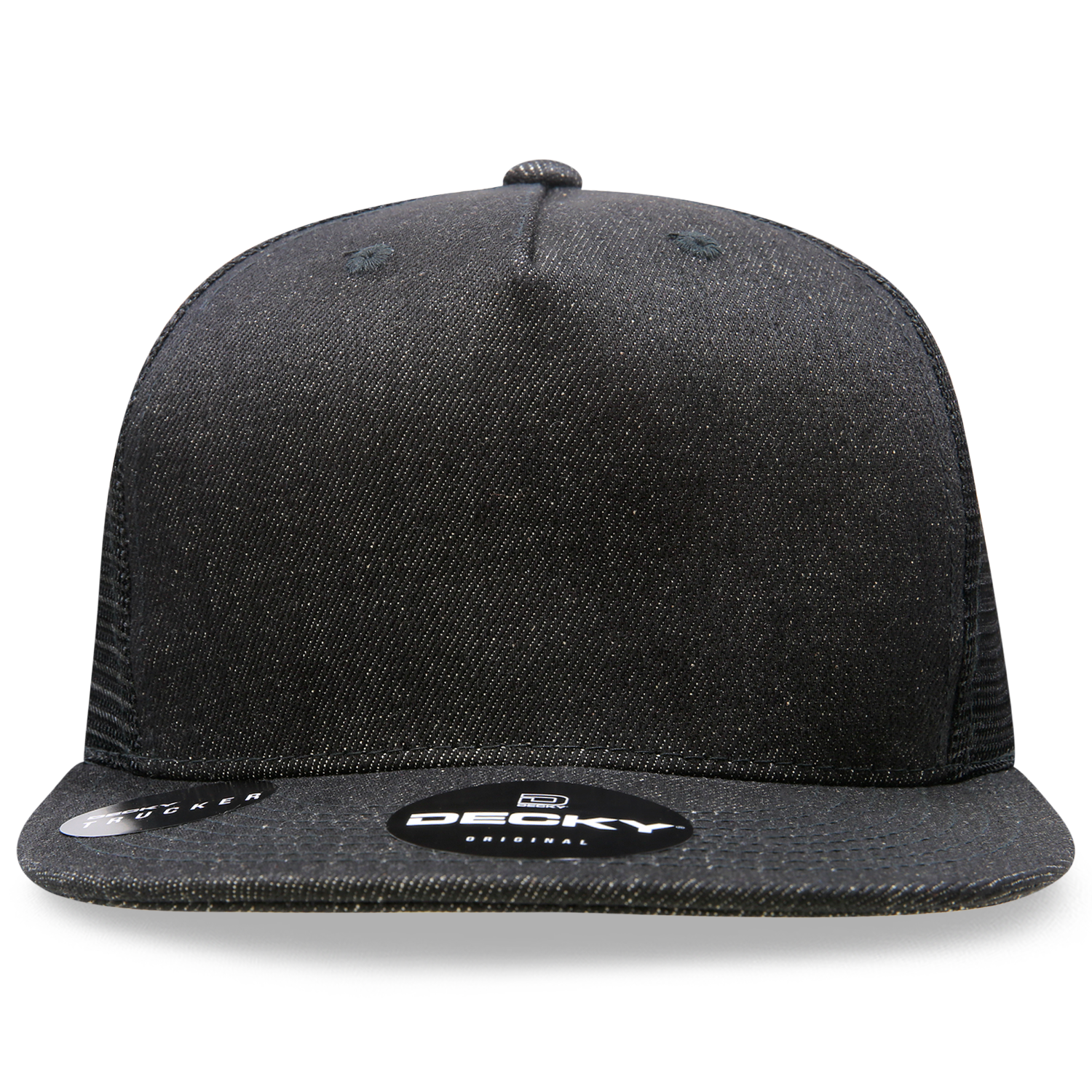 DECKY 1082 5-Panel High Profile Structured Denim Trucker Hat