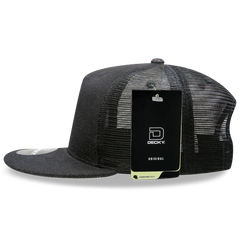 DECKY 1082 5-Panel High Profile Structured Denim Trucker Hat