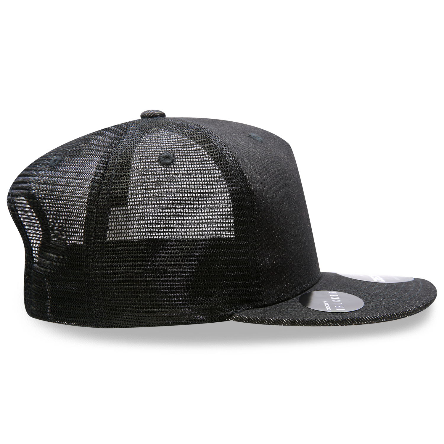 DECKY 1082 5-Panel High Profile Structured Denim Trucker Hat