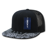 DECKY 1083 6-Panel High Profile Structured Bandanna Bill Trucker Hat