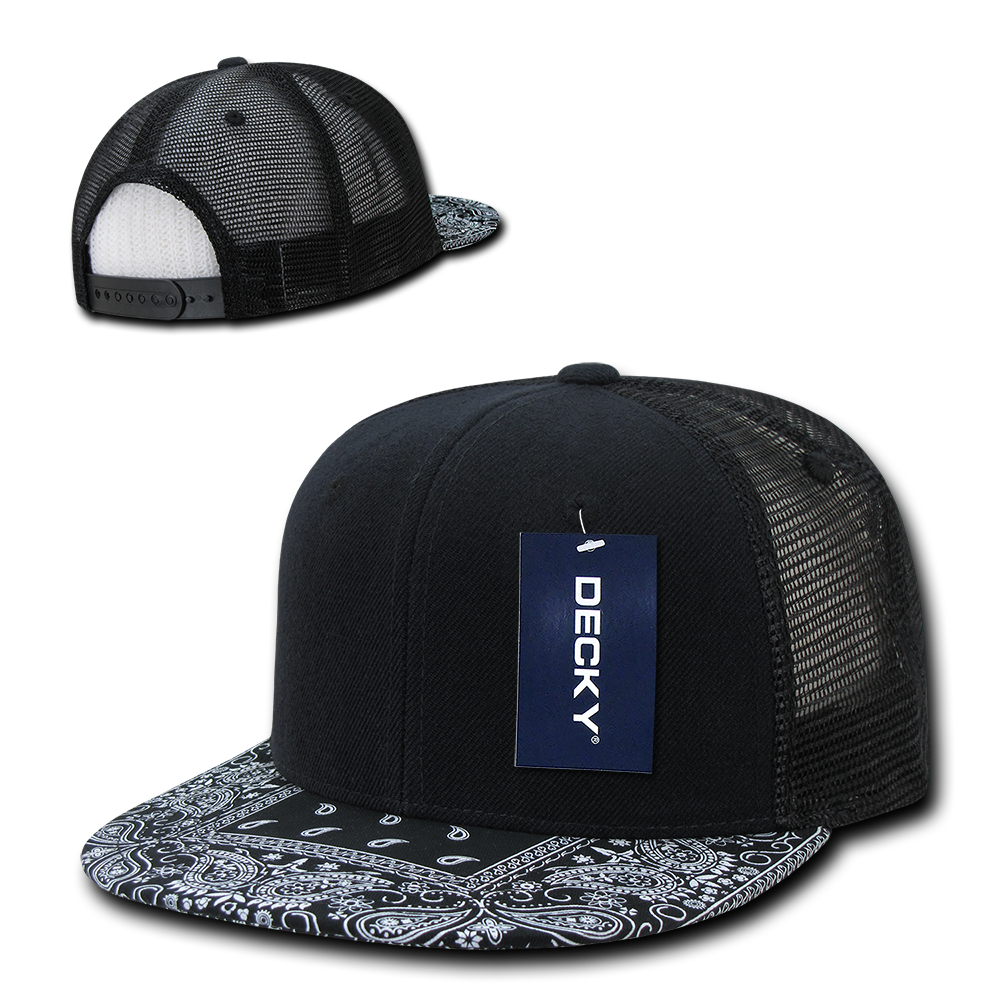 DECKY 1083 6-Panel High Profile Structured Bandanna Bill Trucker Hat