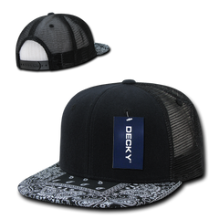 DECKY 1083 6-Panel High Profile Structured Bandanna Bill Trucker Hat