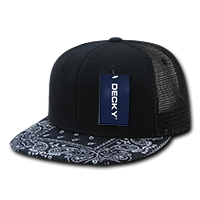 DECKY 1083 6-Panel High Profile Structured Bandanna Bill Trucker Hat