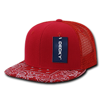 DECKY 1083 6-Panel High Profile Structured Bandanna Bill Trucker Hat