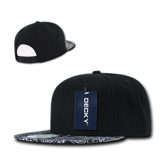DECKY 1093 6-Panel High Profile Structured Bandanna Bill Snapback Hat