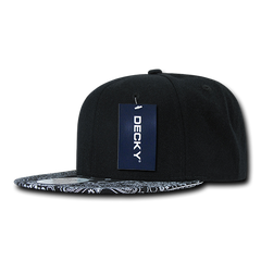 DECKY 1093 6-Panel High Profile Structured Bandanna Bill Snapback Hat