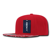 DECKY 1093 6-Panel High Profile Structured Bandanna Bill Snapback Hat