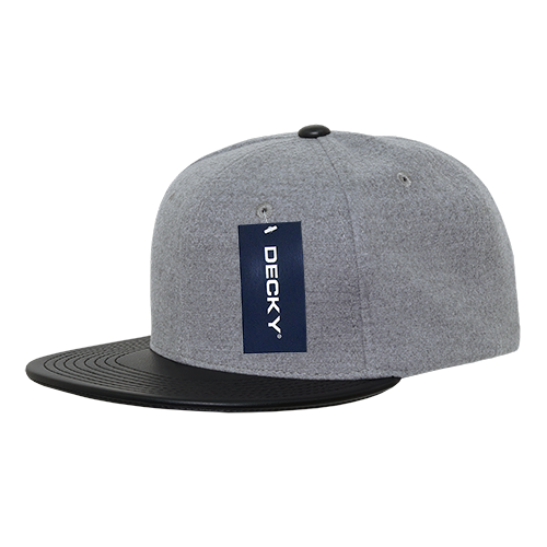DECKY 1115 6-Panel High Profile Structured Melton Vinyl Snapback Hat