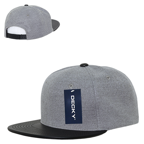 DECKY 1115 6-Panel High Profile Structured Melton Vinyl Snapback Hat