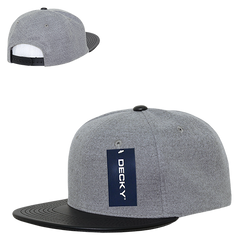 DECKY 1115 6-Panel High Profile Structured Melton Vinyl Snapback Hat