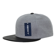 DECKY 1115 6-Panel High Profile Structured Melton Vinyl Snapback Hat