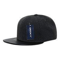 DECKY 1115 6-Panel High Profile Structured Melton Vinyl Snapback Hat