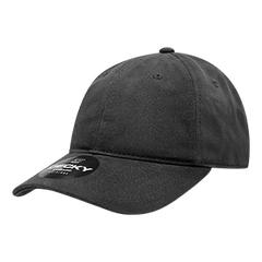 Decky 112 6-Panel Low Profile Relaxed Brushed Cotton Dad Hat, Black