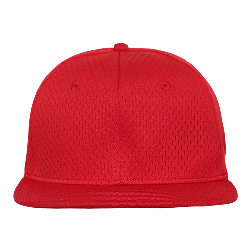 DECKY 1128 Mesh Jersey Flat Bill Snapback Hat, Red