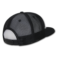 DECKY 1141 6-Panel High Profile Structured Quilted Trucker Hat, Black