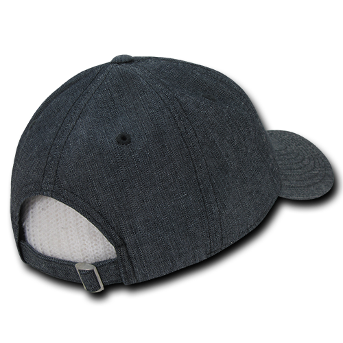 DECKY 117 6-Panel Low Profile Relaxed Denim Dad Hat, Black