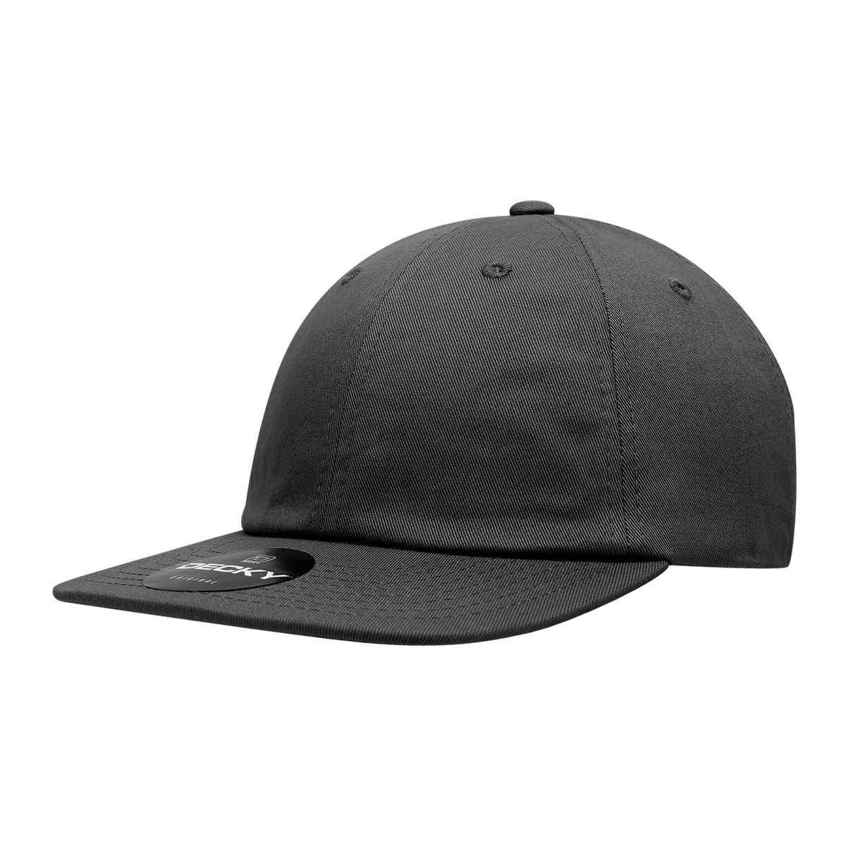 DECKY 200 Relaxed Flat Bill Cotton Cap | 200-BLK