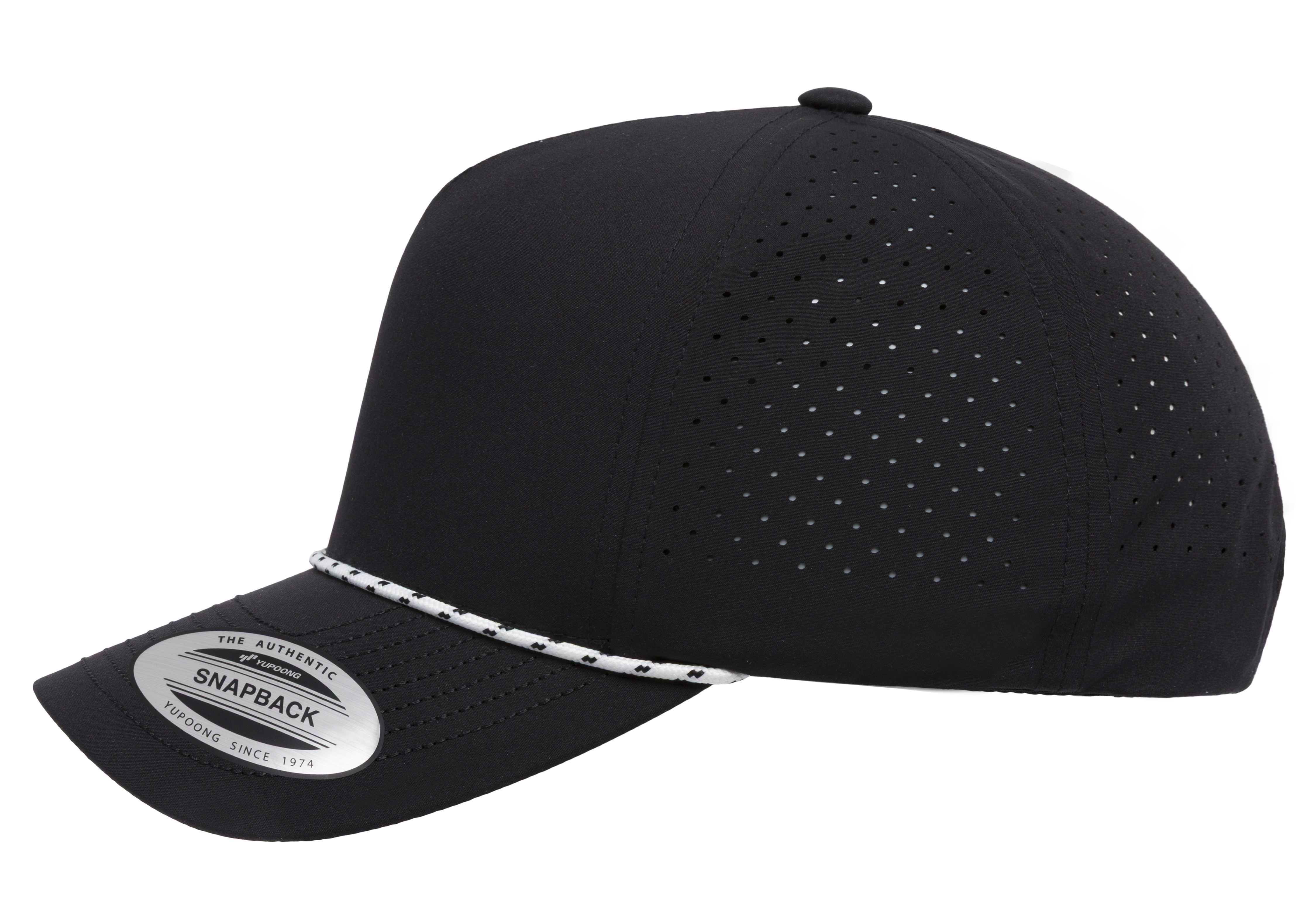 Flex Fit House YP Classics 5-Panel Snapback Cap with Perforations and Braided Rope