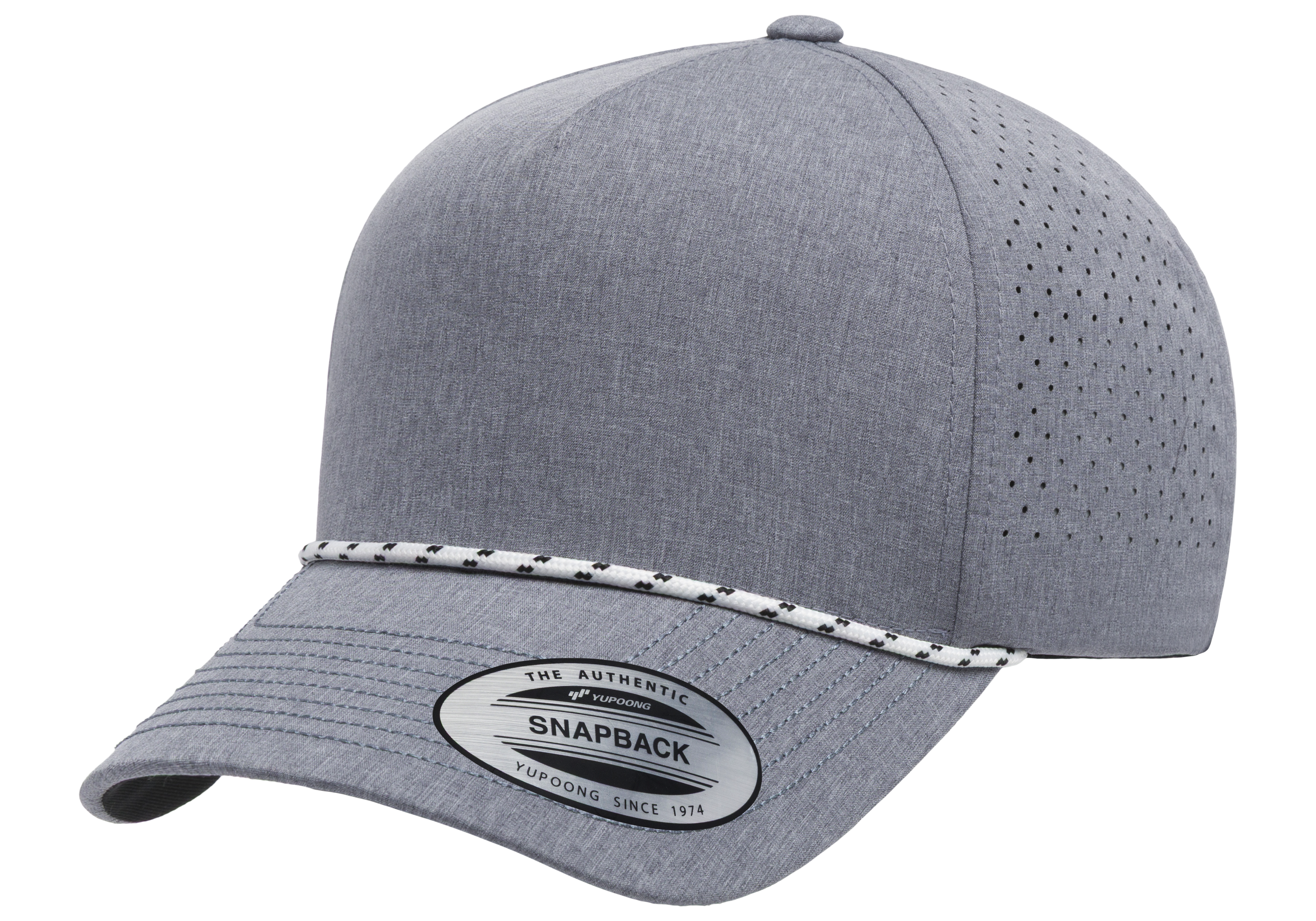 YP Classics 5-Panel Snapback Cap with Perforations and Braided Rope | 5389BD-BK-ONE