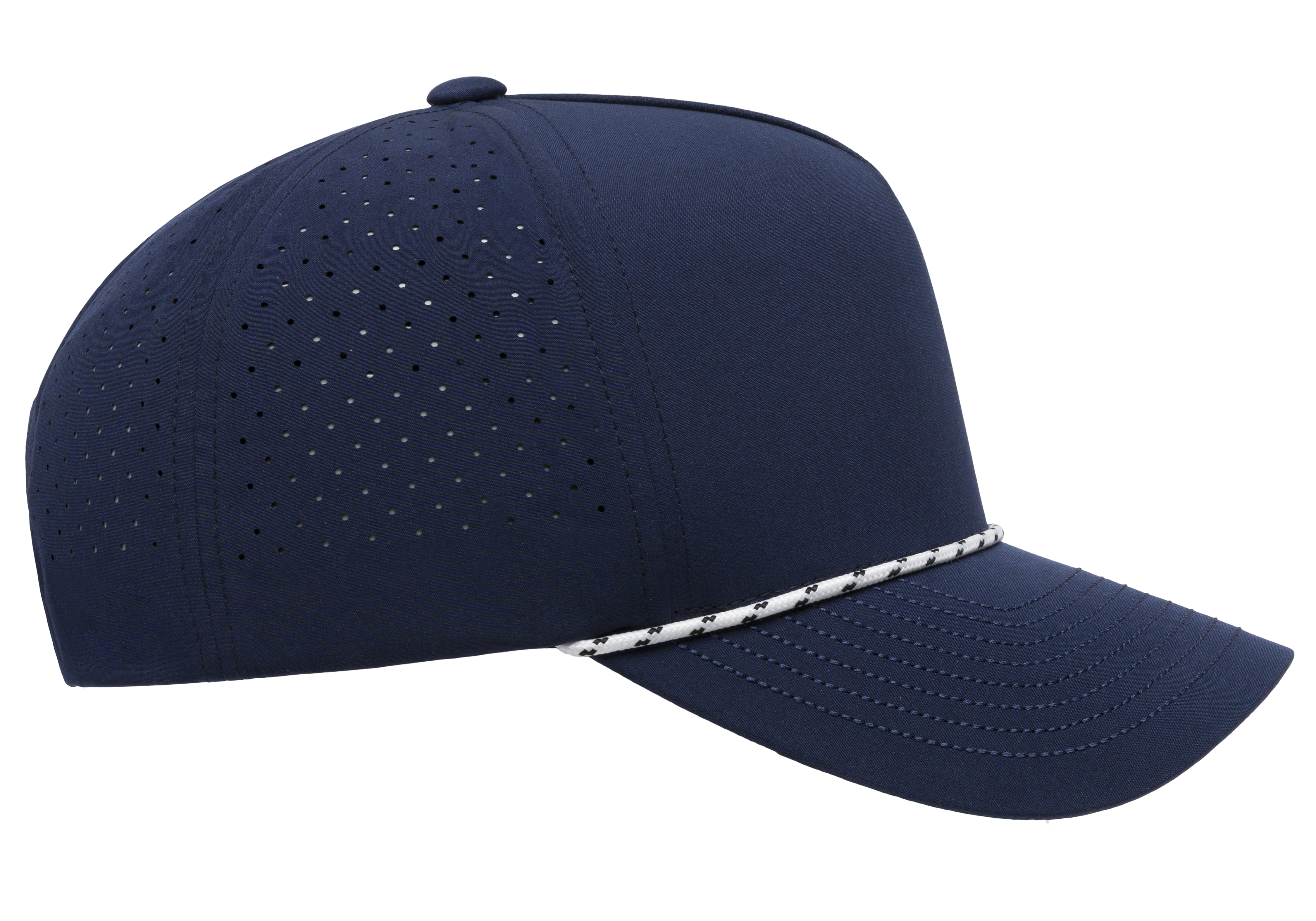 Flex Fit House YP Classics 5-Panel Snapback Cap with Perforations and Braided Rope