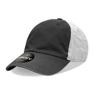 Decky 205 6-Panel Low Profile Relaxed Cotton Dad Hat, Black/Black/White