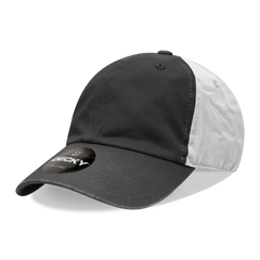 Decky 205 6-Panel Low Profile Relaxed Cotton Dad Hat, Black/Black/White
