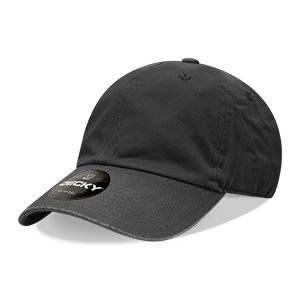 Decky 205 6-Panel Low Profile Relaxed Cotton Dad Hat, Black/Black/White