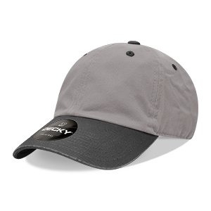 Decky 205 6-Panel Low Profile Relaxed Cotton Dad Hat, Black/Black/White