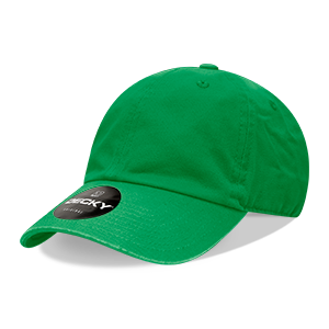 Decky 205 6-Panel Low Profile Relaxed Cotton Dad Hat, Black/Black/White