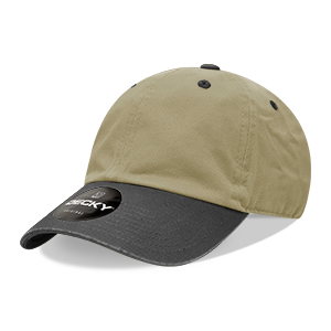 Decky 205 6-Panel Low Profile Relaxed Cotton Dad Hat, Black/Black/White